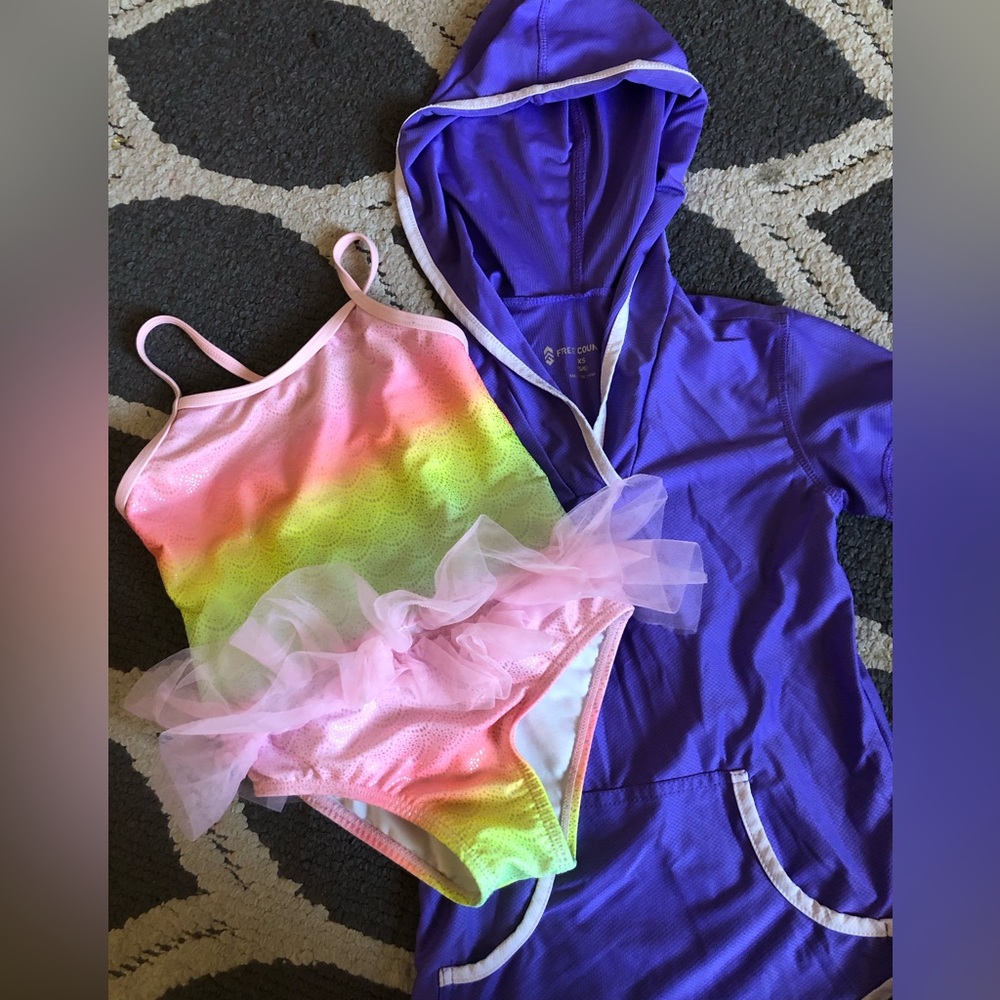 * BUNDLE * girls swimsuit and swimsuit coverup